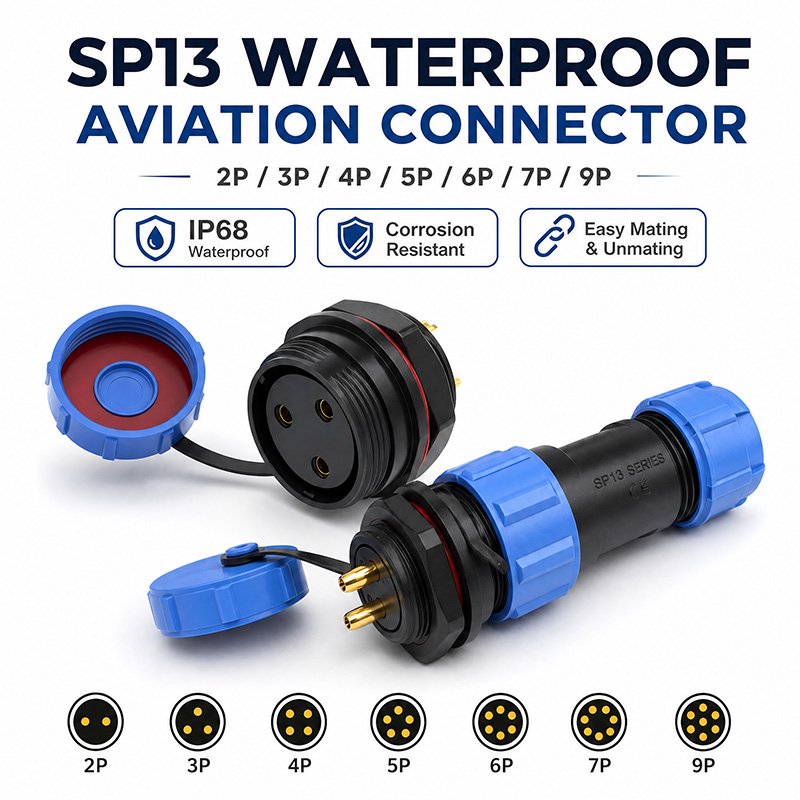 Aviator Connector Kit - IP68 SP13 Havacılık Fiş Soketi Su