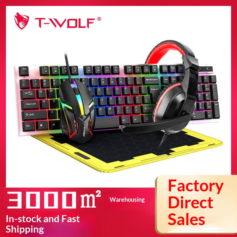 Gaming Keyboard Mouse And Headset Combo - T-Wolf Tf240 4'ü 1 Arada İspanyolca