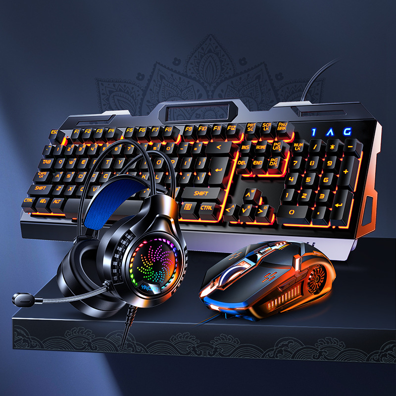 Gaming Keyboard Mouse And Headset Combo - V2g5 Oyun Mekanik Kolu Metal Klavye