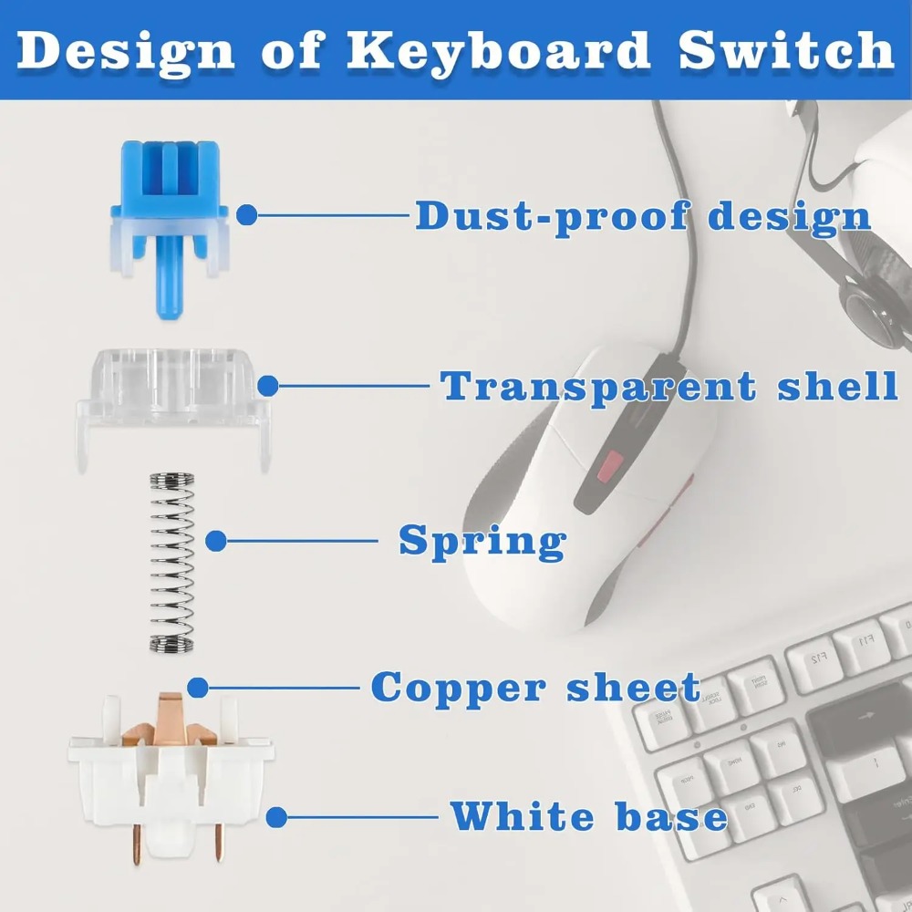 1-150 adet 3 Pin DIY mekanik k - Gaming Keyboard Blue Switches incelemesi ve fiyatı