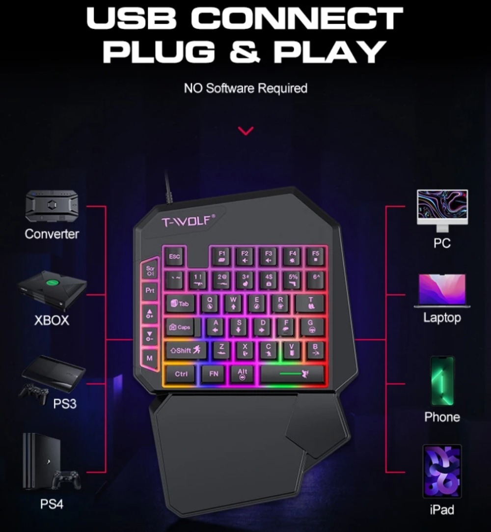 5'i 1 arada RGB Oyun Klavyesi  - Gaming Keyboard And Mouse For Xbox incelemesi ve fiyatı