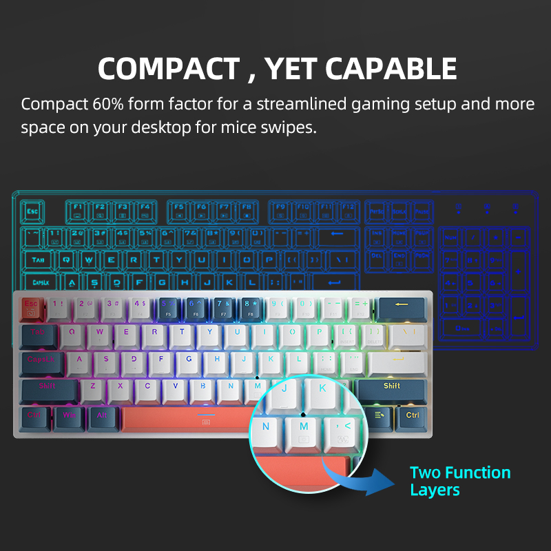 K500-B61 Machenike Mini Mekani - Gaming Keyboard Blue Switches incelemesi ve fiyatı