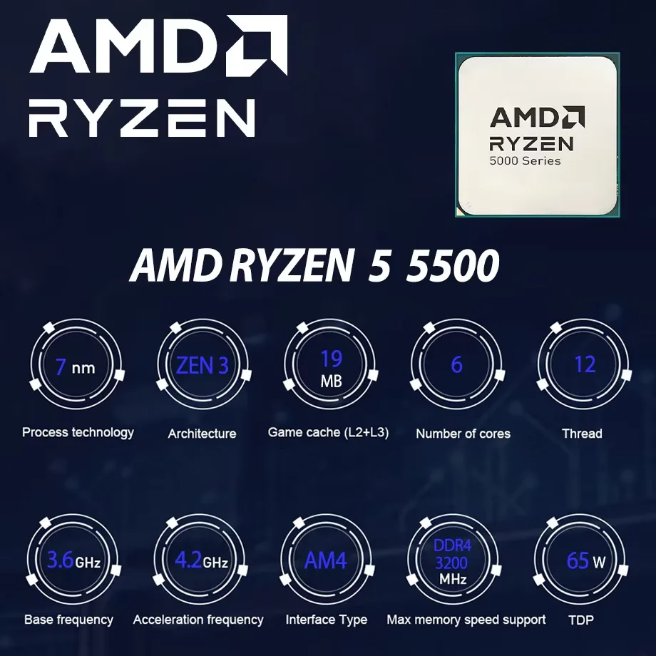 AMD Ryzen 5 5500 R5 5500 Masaü - Amd Cpu Ryzen 5 incelemesi ve fiyatı