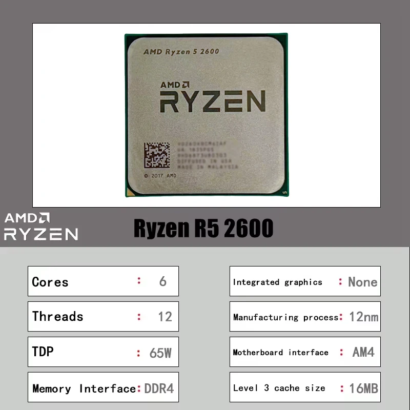 AMD Ryzen 5 R5 2600 3.4GHz 6 Ç - Amd Cpu Ryzen 5 incelemesi ve fiyatı