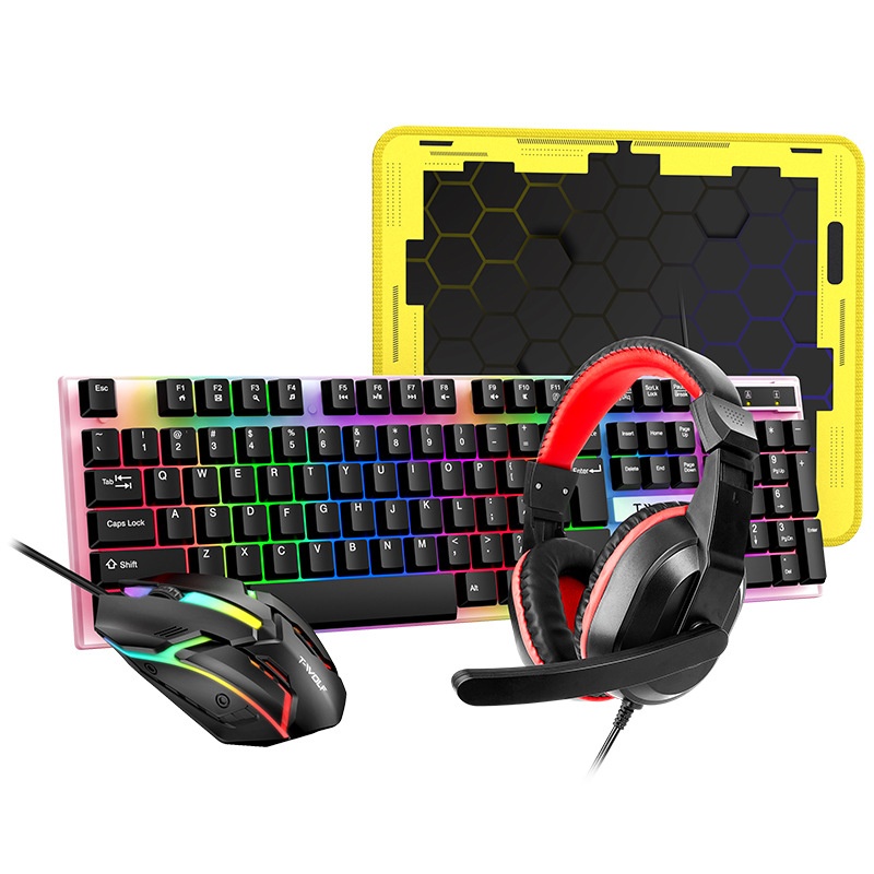 İspanyolca Rusça Klavye Düzeni - Gaming Keyboard Mouse And Headset Combo incelemesi ve fiyatı