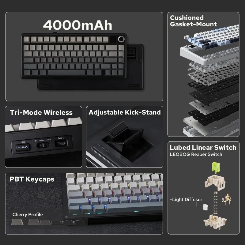 AULA F75 Max Mekanik Klavye %7 - Gaming Keyboard No Rgb incelemesi ve fiyatı