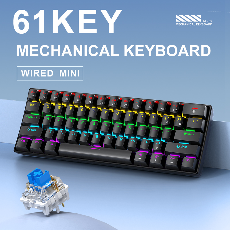 K61 Kablolu Mekanik Oyun Klavy - Gaming Keyboard Blue Switches incelemesi ve fiyatı