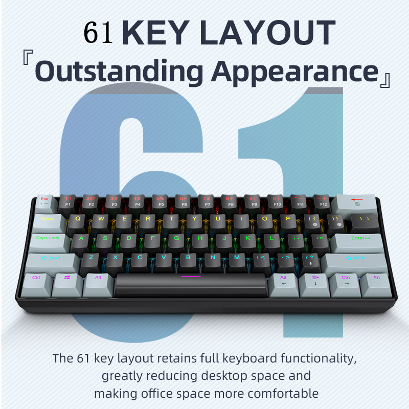 K61 Kablolu Mekanik Oyun Klavy - Gaming Keyboard Blue Switches incelemesi ve fiyatı