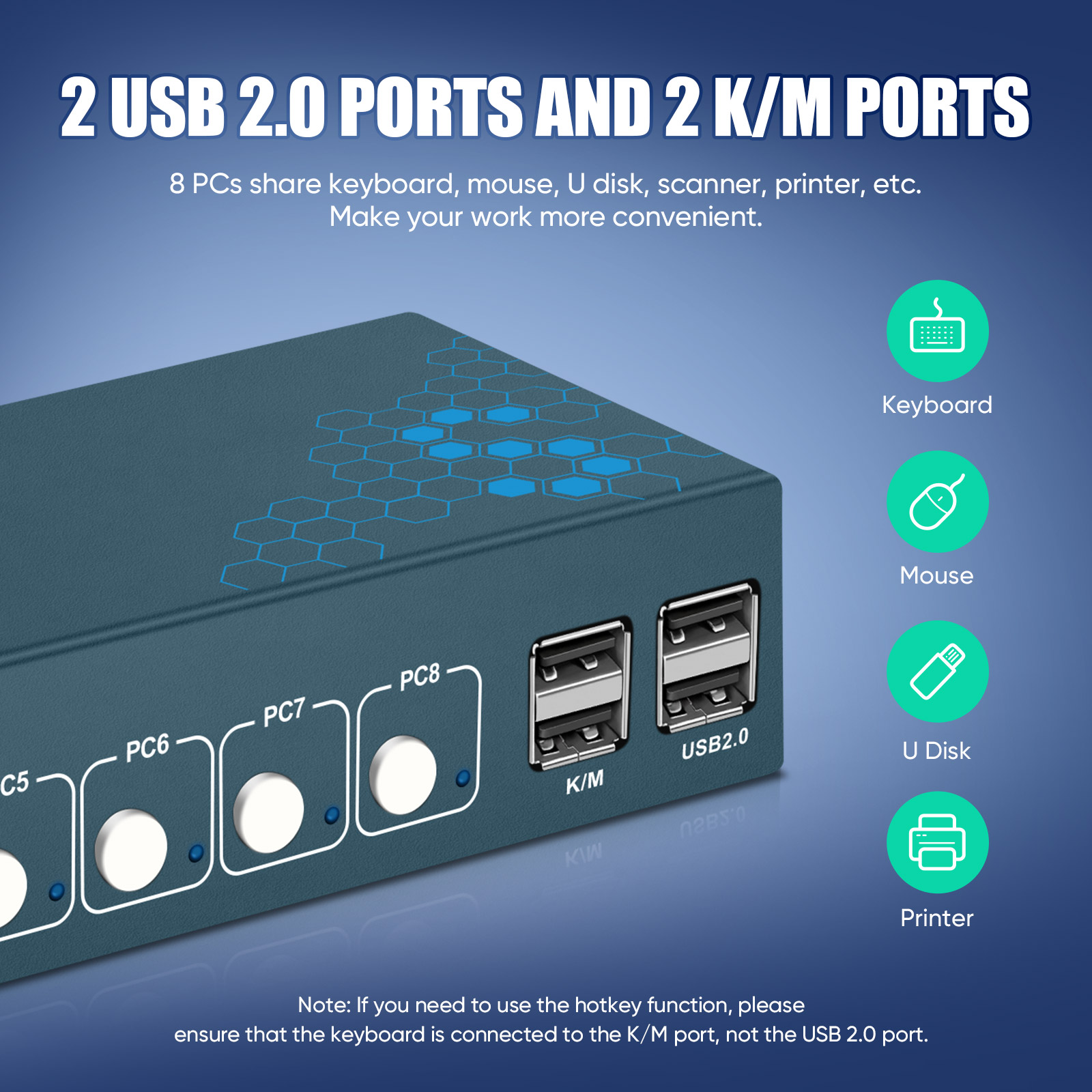 8 Portlu HDMI KVM Switch 4K 3D - Gaming Keyboard And Mouse For Xbox incelemesi ve fiyatı