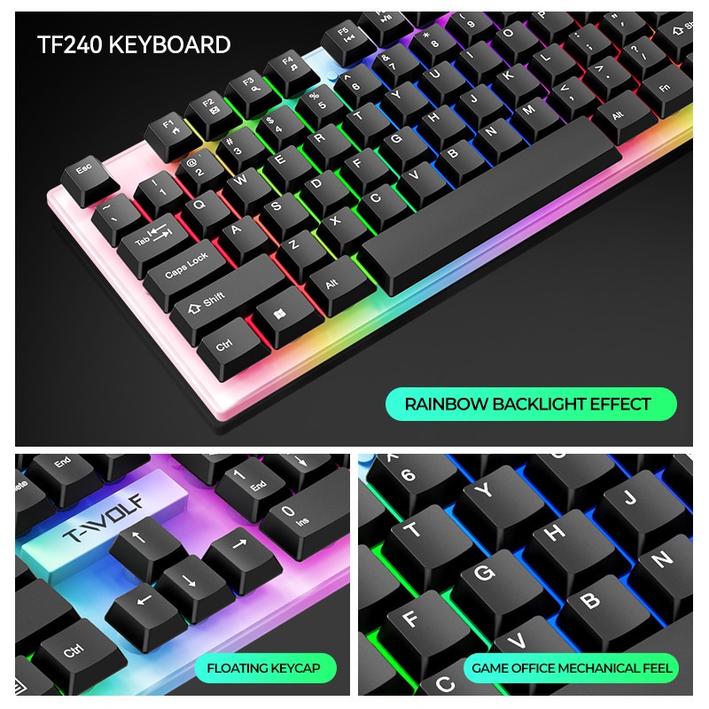 T-Wolf Tf240 4'ü 1 Arada İspan - Gaming Keyboard Mouse And Headset Combo incelemesi ve fiyatı