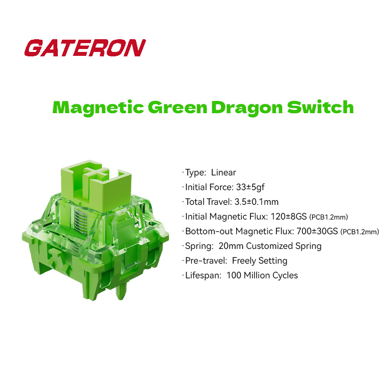 GATERON Manyetik Yeşil Dragon  - Gaming Keyboard Hall Effect Switches incelemesi ve fiyatı
